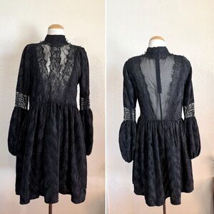 Ganni McKinney Pleat Lace Dress